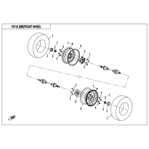 Front Alum. Rim (14" Lum Rim Black) by CF Moto 9SW0-070100 OEM Hardware 9SW0-070100 Northstar Polaris