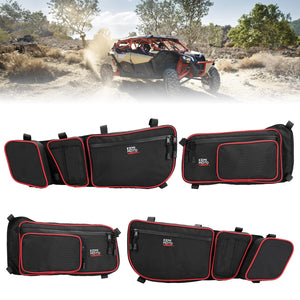 Front and Rear Door Bags for Can-Am Maverick X3 Max - Red by Kemimoto BZH0266-02 Door Bag BZH0266-02 Kemimoto