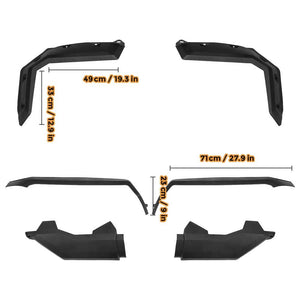 Front and Rear Extended Mud Guards For Can Am Defender by Kemimoto B0103-01001BK Mud Flap B0103-01001BK Kemimoto