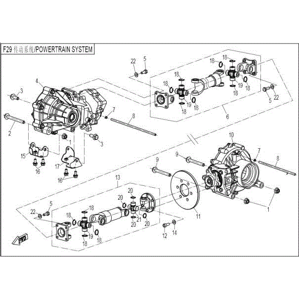 Front Axle (Replaces 0181-310000) by CF Moto