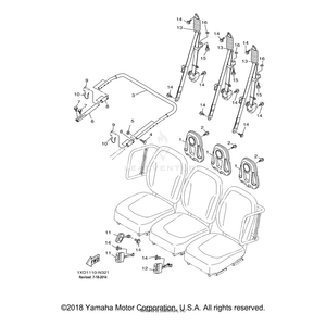 Front Belt Receiver Assembly by Yamaha 1RB-F470R-00-00 OEM Hardware 1RB-F470R-00-00 Off Road Express