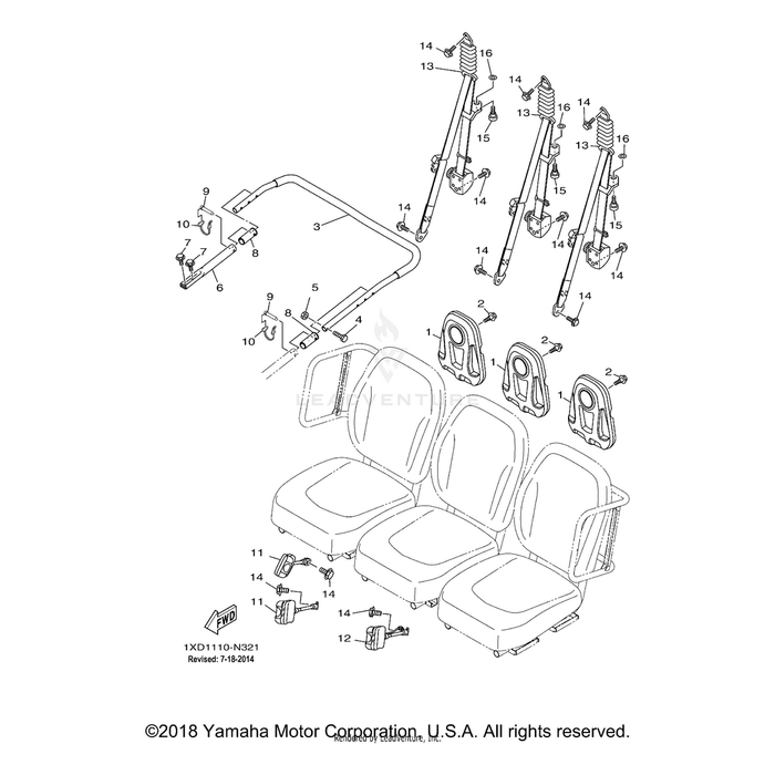 Front Belt Receiver Assembly by Yamaha