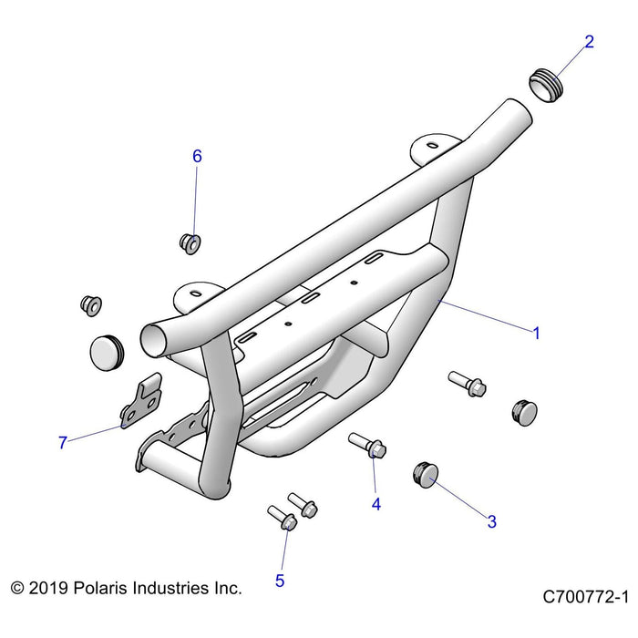 Front Bumper Weld, Matte Black by Polaris