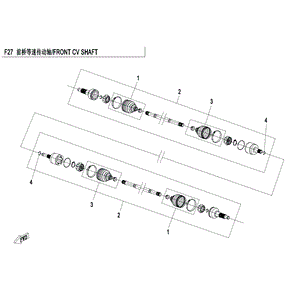 Front Cv Drive Shaft by CF Moto 5BWV-270300-5000 OEM Hardware 5BWV-270300-5000 Northstar Polaris