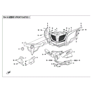 Front Deco Panel Royal Blue (New Royal Blue) by CF Moto 7000-042612-0EC00 OEM Hardware 7000-042612-0EC00 Northstar Polaris