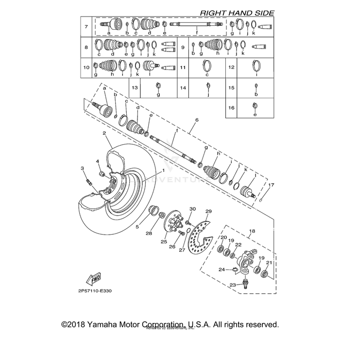 Front Drive Shaft Assembly RH by Yamaha