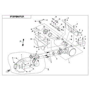 Front Exhaust Pipe by CF Moto 5BR0-021100-10000 OEM Hardware 5BR0-021100-10000 Northstar Polaris