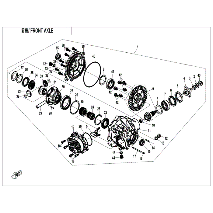 Front Gear Case Assy by CF Moto