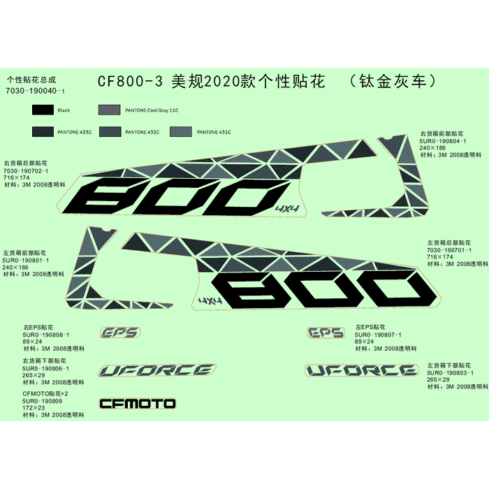 Front Lh Decal Cargo Box by CF Moto