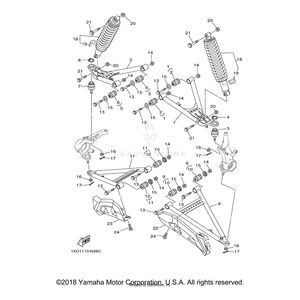 Front Lower Arm Comp(Left) by Yamaha 1XD-F3570-00-00 OEM Hardware 1XD-F3570-00-00 Off Road Express