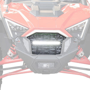 Front Mesh Grill with LED Light Bar for Polaris RZR PRO XP/TURBO R by Kemimoto B0111-01301BK Grill B0111-01301BK Kemimoto