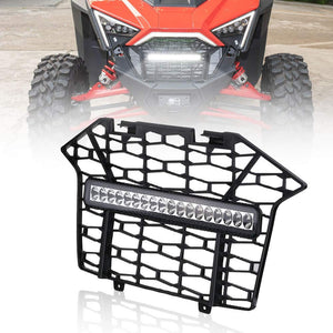 Front Mesh Grill with LED Light Bar for Polaris RZR PRO XP/TURBO R by Kemimoto B0111-01301BK Grill B0111-01301BK Kemimoto