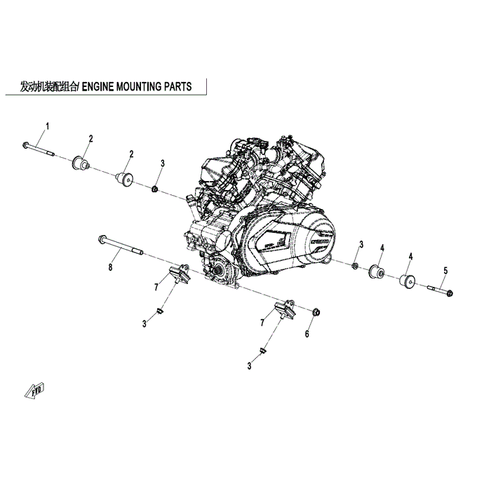 Front Mount Shaft Engine by CF Moto