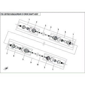 Front Shaft Lh by CF Moto 5BWA-280106 OEM Hardware 5BWA-280106 Northstar Polaris