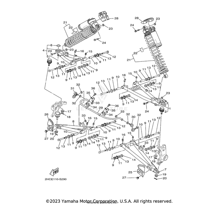 Front Shock Absorber Assembly,1 by Yamaha