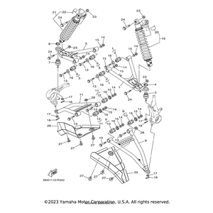 Front Shock Absorber Assembly,1 by Yamaha 2MB-F350A-30-00 OEM Hardware 2MB-F350A-30-00 Off Road Express Drop Ship