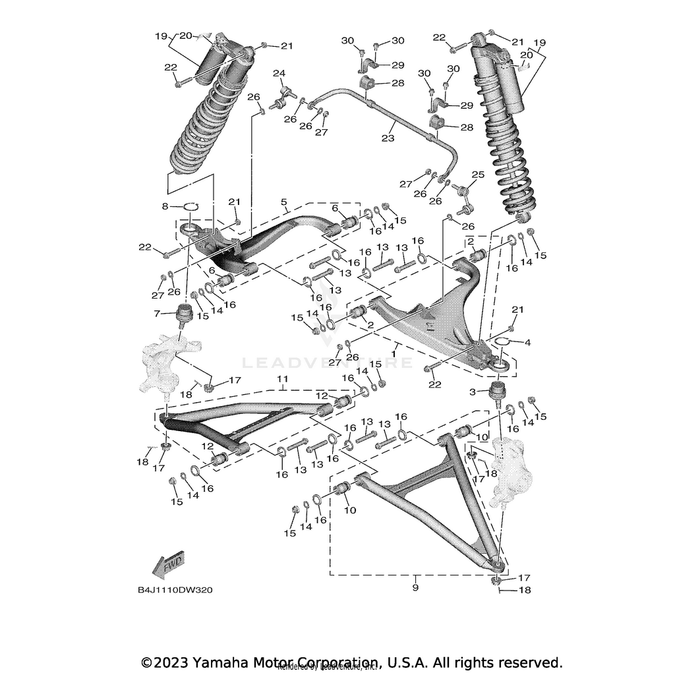 Front Shock Absorber Assembly,1 by Yamaha