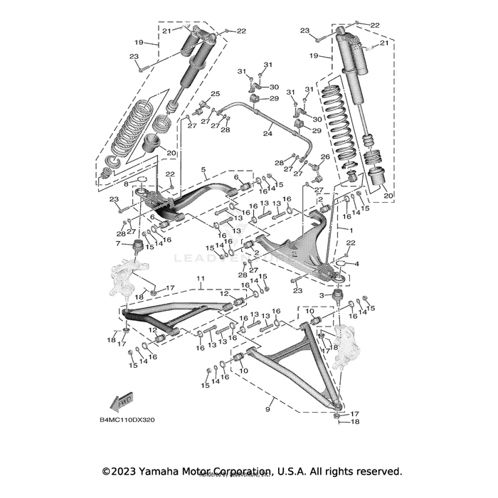 Front Shock Absorber Assembly,1 by Yamaha