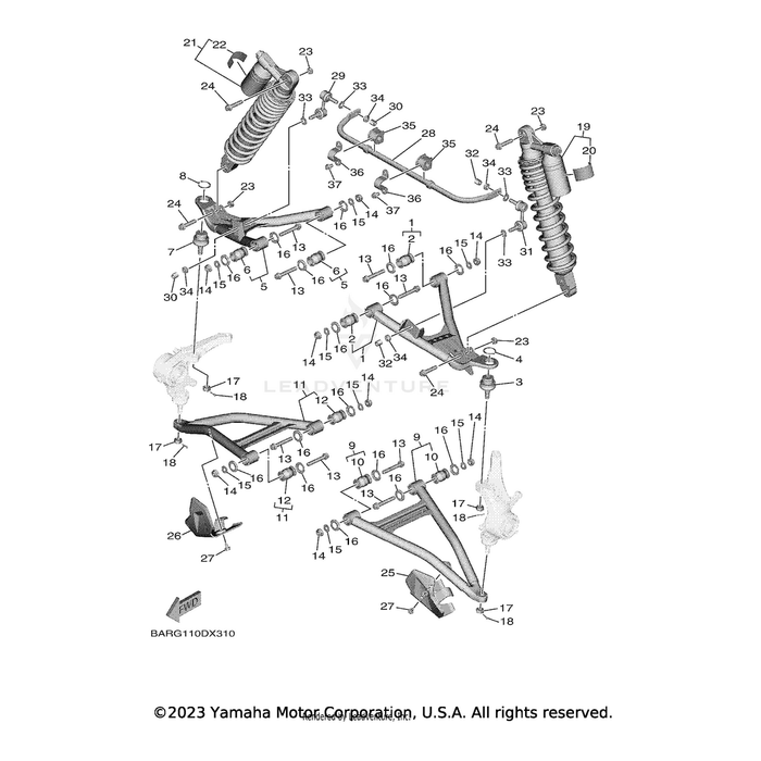 Front Shock Absorber Assembly,1 by Yamaha