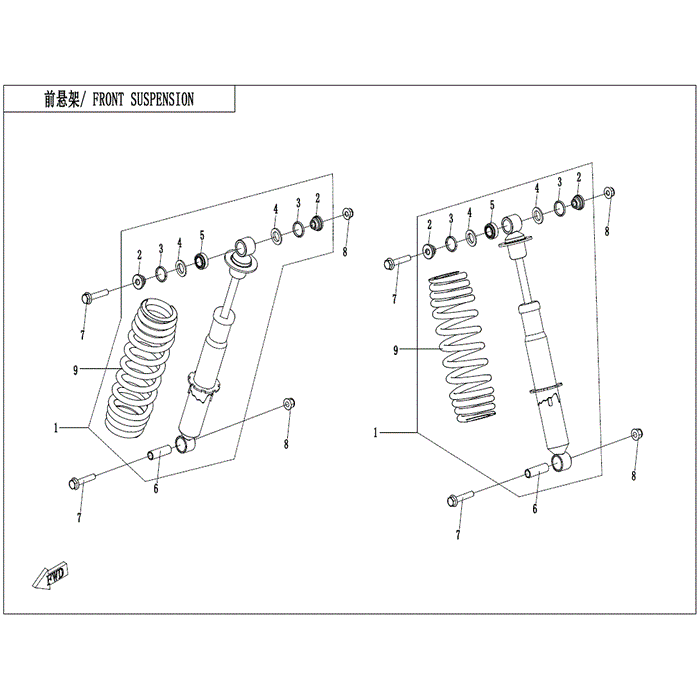 Front Shock Absorber by CF Moto