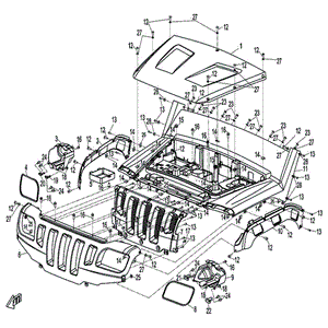 Front Top Cover (Metallic Grey) by CF Moto 9030-040018-0H20 OEM Hardware 9030-040018-0H20 Northstar Polaris