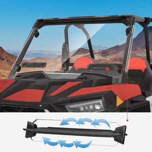 Front Windshield with Adjustable Vents for Polaris RZR XP 1000/4 by Kemimoto B0110-03304CL Vented Windshield B0110-03304CL Kemimoto