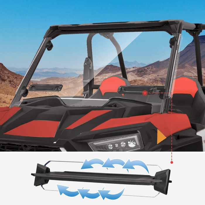 Front Windshield with Adjustable Vents for Polaris RZR XP 1000/4 by Kemimoto