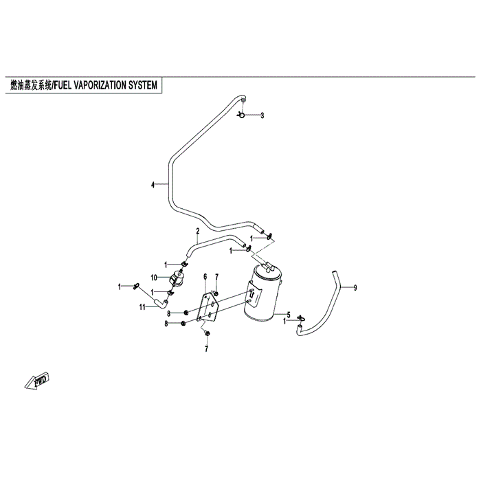 Fuel Vapor Hose 2 by CF Moto