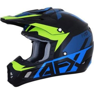 FX-17 Aced Helmet (Size Small) by AFX 0110-6499-WS Off Road Helmet 01106499-WS Parts Unlimited SM / Aced Blue/Lime