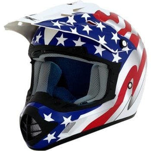 FX-17 Flag Helmet (Size 4X) by AFX 0110-7632-WS Off Road Helmet 0110-7632-WS Parts Unlimited 4X / White