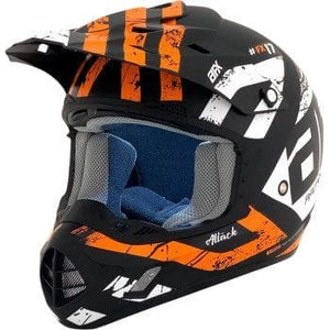 FX-17Y Attack Youth Helmet (Size MD) by AFX 0111-1406-WS Off Road Helmet 01111406-WS Parts Unlimited MD / Matte Black/Orange
