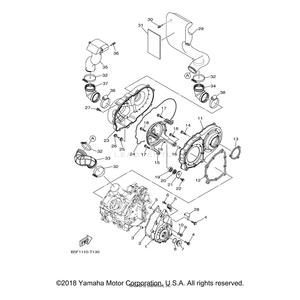 Gasket, Crankcase Cover 1 by Yamaha 3B4-15451-00-00 OEM Hardware 3B4-15451-00-00 Off Road Express