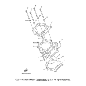 Gasket, Cylinder Head 1 by Yamaha 3YF-11181-00-00 OEM Hardware 3YF-11181-00-00 Off Road Express