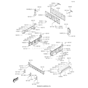 Gate-Tail,Outer,S.Black by Kawasaki 53062-Y001-933 OEM Hardware 53062-Y001-933 No Longer Available