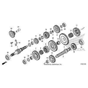 Gear, Countershaft Third (37T) by Honda 23451-HR0-F00 OEM Hardware 23451-HR0-F00 Off Road Express Drop Ship