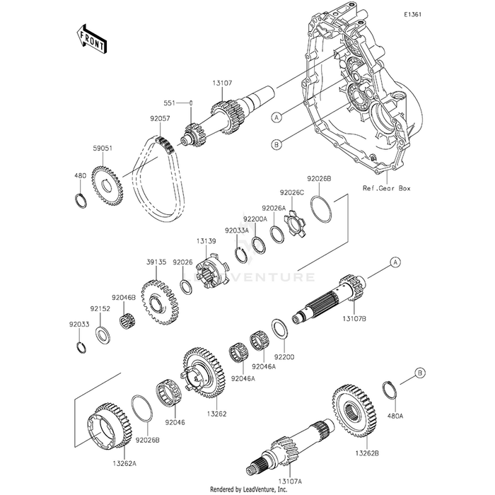 Gear-Transmission Spur,38T by Kawasaki