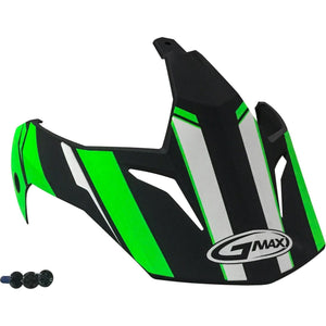 GM-11/GM-11S Vertical Helmet Visor w/Screws by GMAX G011083 Helmet Shield 72-3355 Western Powersports Drop Ship Black/Neon Green