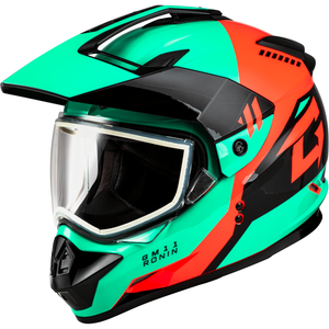 GM-11 Ronin Helmet by GMAX A11151176 Full Face Helmet 72-7259L Western Powersports Black/Aqua/Coral / LG