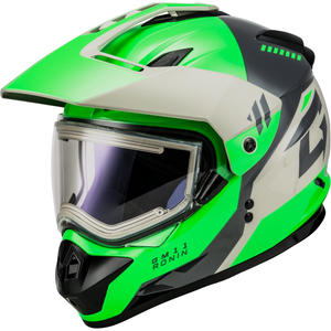 GM-11S Ronin Helmet W/Electric Shield by GMAX A41151168 Full Face Helmet 72-72782X Western Powersports Green/Grey / 2X