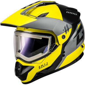 GM-11S Ronin Helmet W/Electric Shield by GMAX A41151198 Full Face Helmet 72-72822X Western Powersports Yellow/Silver/Grey / 2X