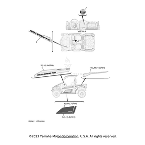 Graphic 1 (LH) by Yamaha BAN-F15D9-00-00 OEM Hardware BAN-F15D9-00-00 Off Road Express