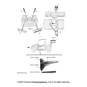 Graphic 1 (LH) by Yamaha BAR-F15D9-10-00 OEM Hardware BAR-F15D9-10-00 Off Road Express