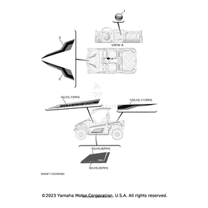 Graphic 3 (LH) by Yamaha BAN-F1599-40-00 OEM Hardware BAN-F1599-40-00 Off Road Express