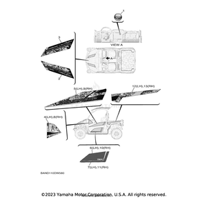 Graphic 3 (LH) by Yamaha BAN-F1599-50-00 OEM Hardware BAN-F1599-50-00 Off Road Express