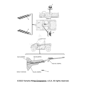 Graphic 3 (LH) by Yamaha BAN-F1599-80-00 OEM Hardware BAN-F1599-80-00 Off Road Express