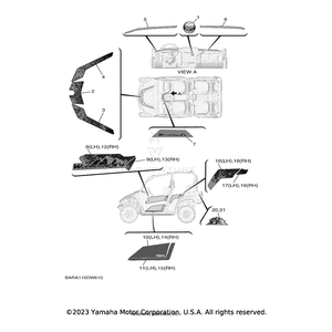 Graphic 3 (LH) by Yamaha BAR-F1599-60-00 OEM Hardware BAR-F1599-60-00 Off Road Express