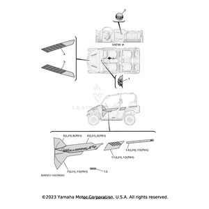 Graphic 3 (LH) by Yamaha BAR-F1599-70-00 OEM Hardware BAR-F1599-70-00 Off Road Express