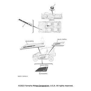 Graphic 3 (LH) by Yamaha BAR-F1599-80-00 OEM Hardware BAR-F1599-80-00 Off Road Express