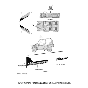 Graphic 3 (LH) by Yamaha BAR-F1599-A0-00 OEM Hardware BAR-F1599-A0-00 Off Road Express