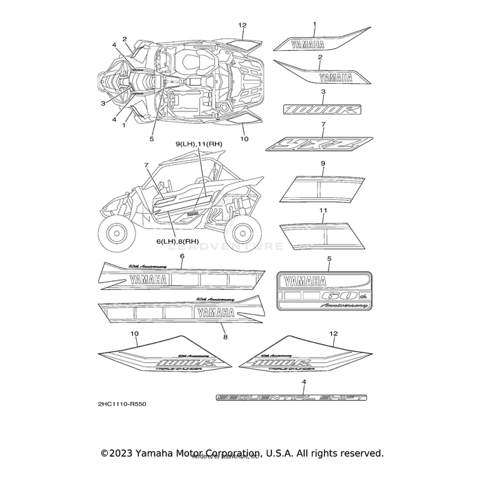 Graphic, Rear (LH) by Yamaha